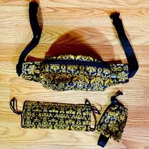 Pandemic Fanny Pack, Mask, Sanitizer black/gold